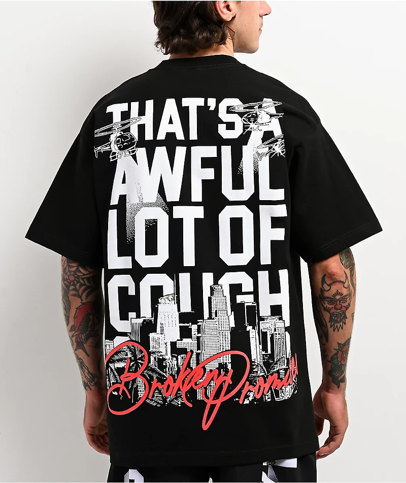 Broken Promises x That's A Awful Lot Of Cough Syrup Ghetto Bird Black T-Shirt