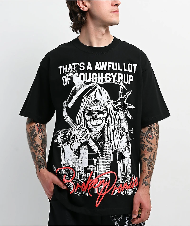 Broken Promises x That's A Awful Lot Of Cough Syrup Ghetto Bird Black T-Shirt