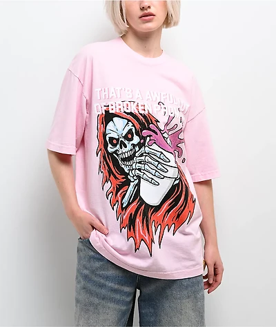Broken Promises x That's A Awful Lot Of Cough Syrup Splash Pink T-Shirt