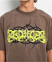 Brooklyn Projects Barb Wire Washed Brown T-Shirt