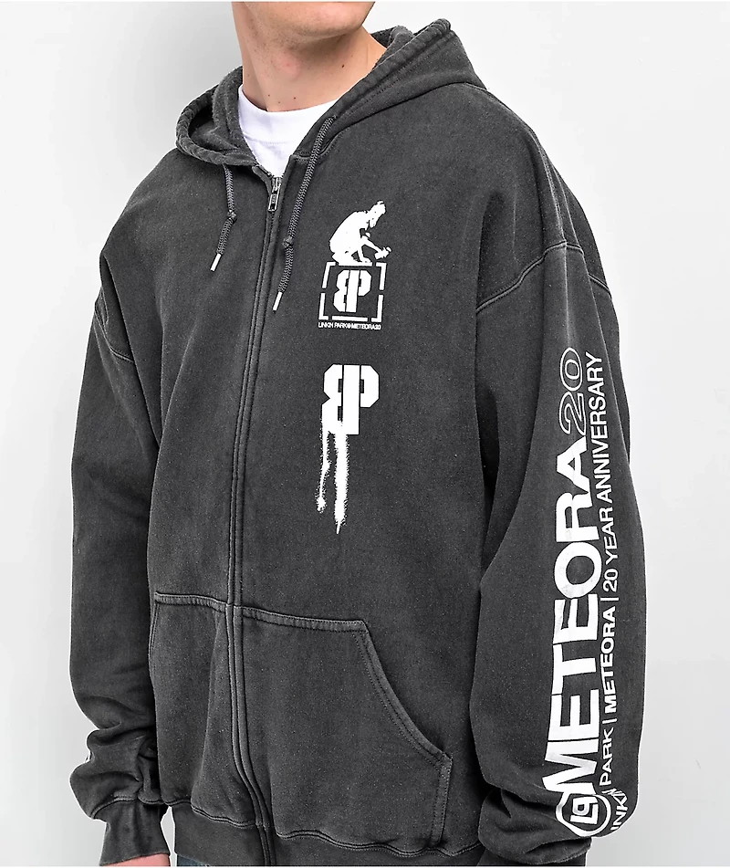 Brooklyn Projects x Linkin Park Overspray Black Wash Zip Hoodie