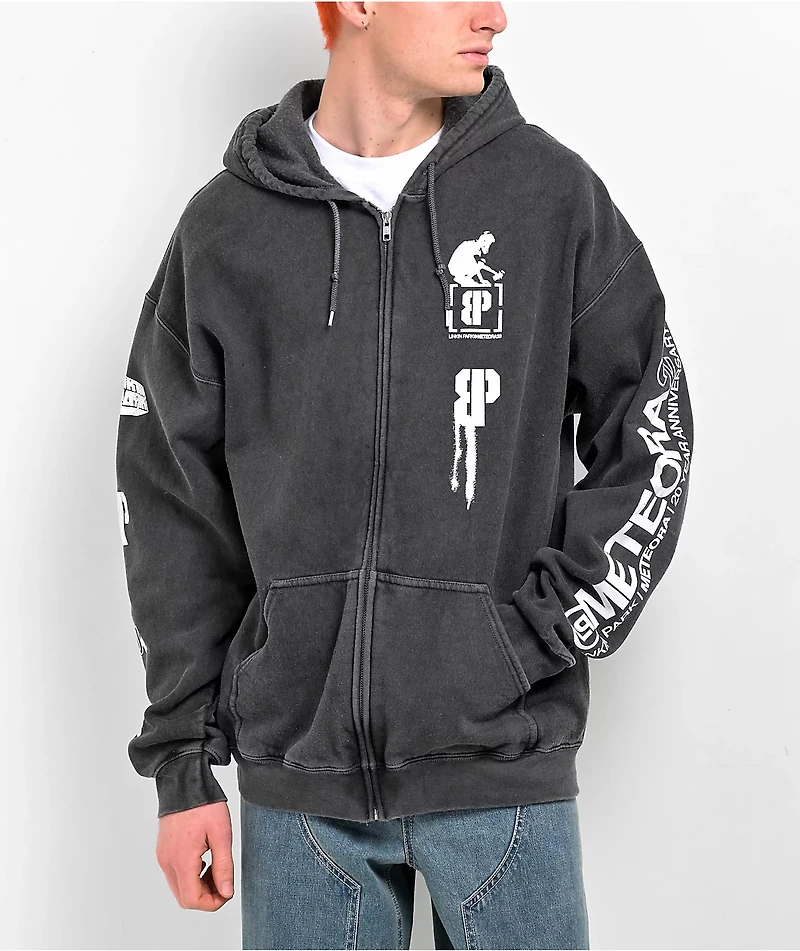 Brooklyn Projects x Linkin Park Overspray Black Wash Zip Hoodie