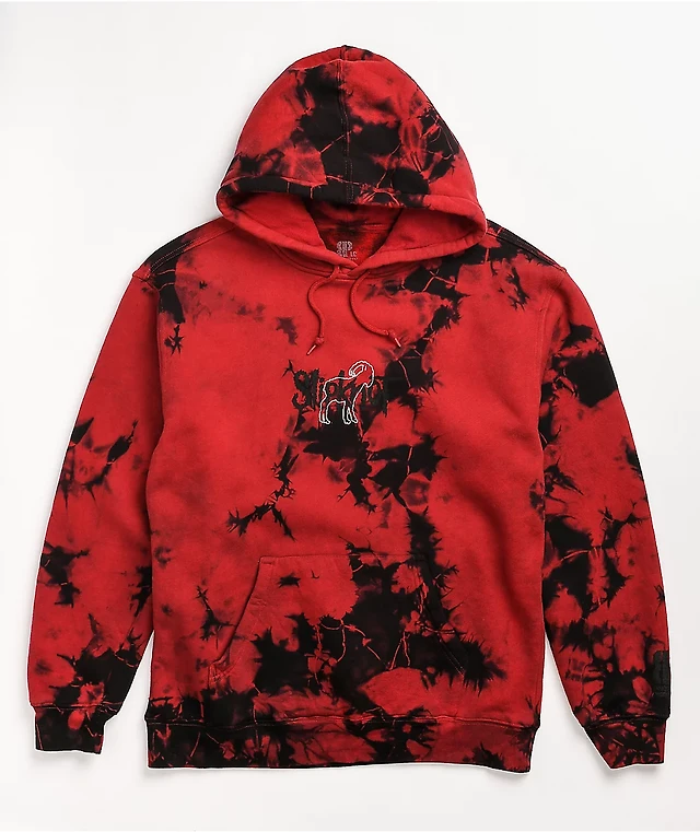 Brooklyn Projects x Slipknot Goat Red Black Tie Dye Hoodie at