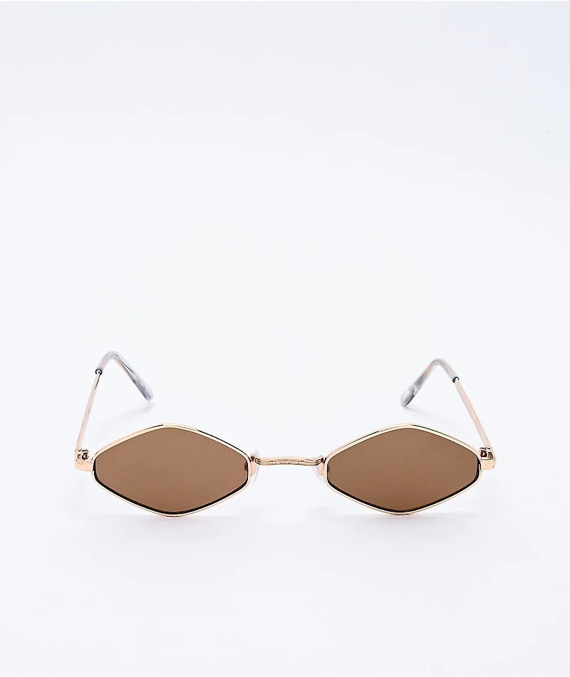 Brown & Gold Micro Diamond Sunglasses