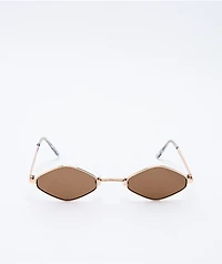 Brown & Gold Micro Diamond Sunglasses