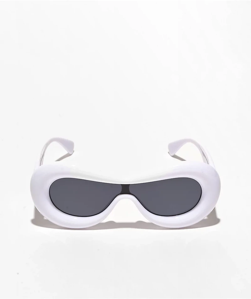 Bubble Shield White Sunglasses
