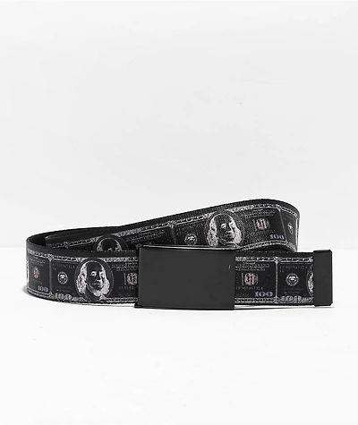 Buckle Down Beni Plate Black Web Belt