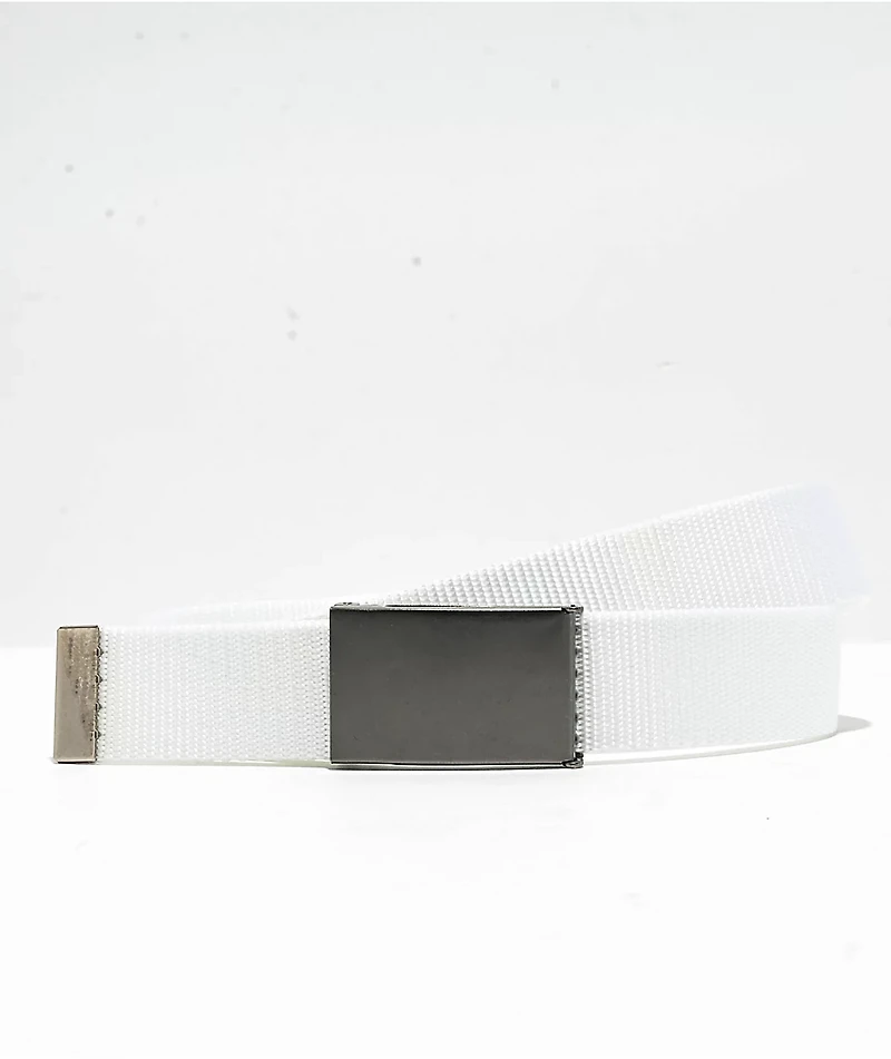 Buckle Down Clean White Web Belt
