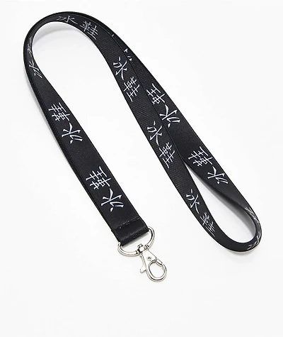 Buckle Down Kanji Black Lanyard