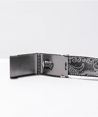 Buckle Down Paisley Black Web Belt