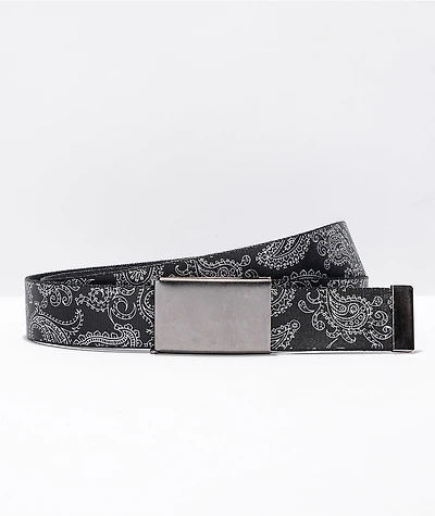 Buckle Down Paisley Black Web Belt