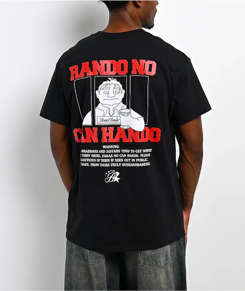 Budz & Baddiez Rando No Can Hando Black T-Shirt