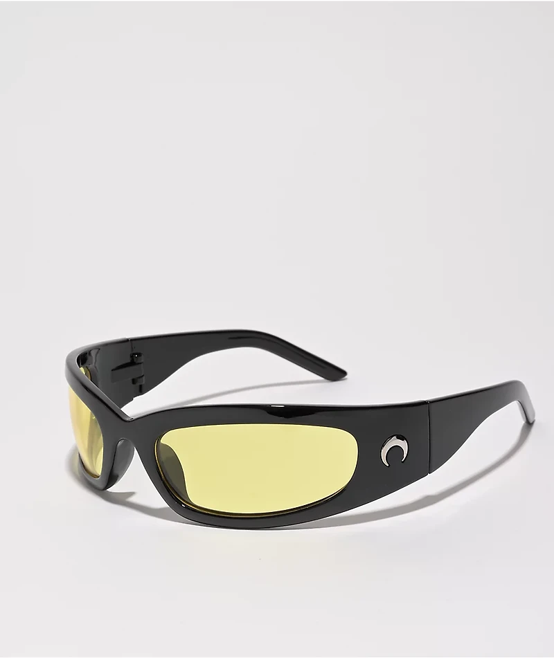 Buggy Eye Sport Black & Yellow Wrap Sunglasses