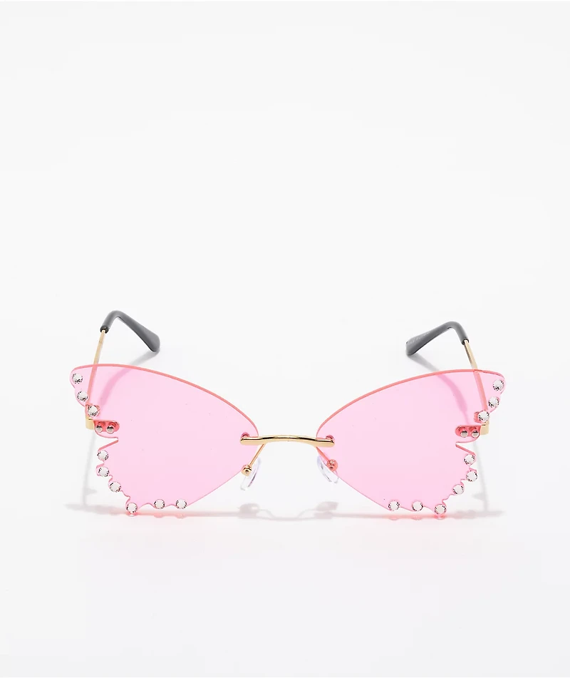 Butterfly Jewel Pink Sunglasses