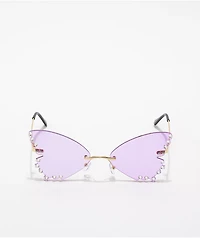 Butterfly Jewel Purple Sunglasses