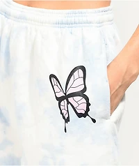 By Samii Ryan Angel Butterfly Blue & White Tie Dye Sweat Shorts