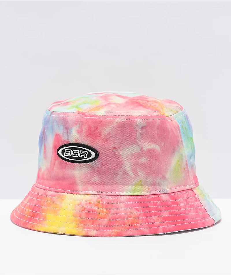 By Samii Ryan Blue, Pink & Yellow Tie Dye Bucket Hat