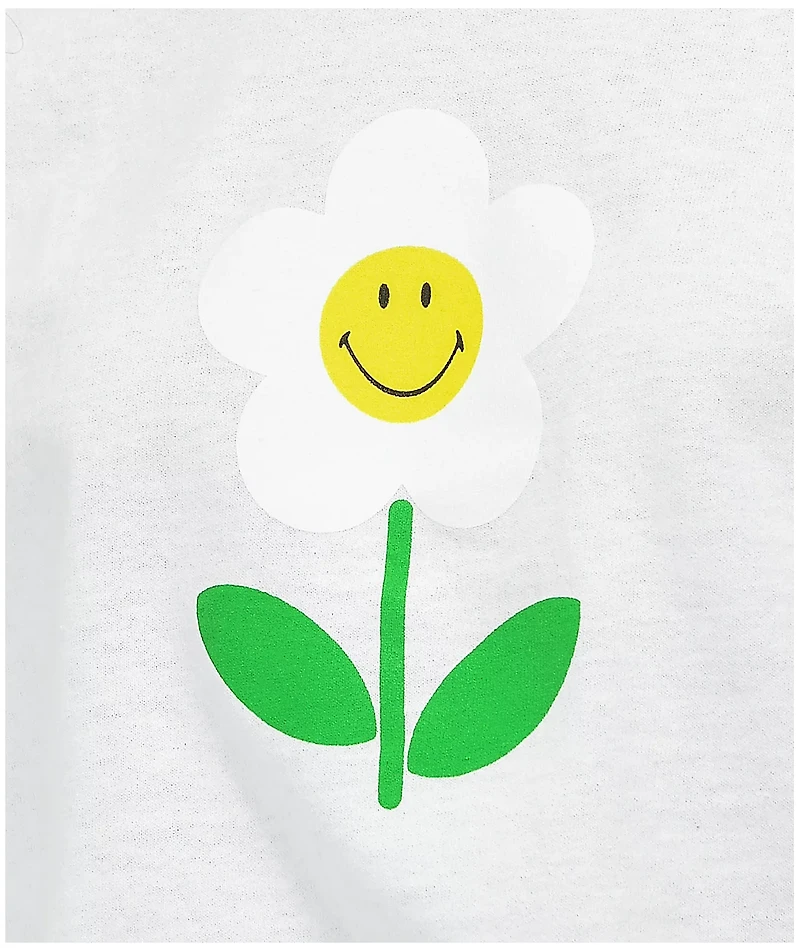By Samii Ryan Smiley Daisy White Crop T-Shirt