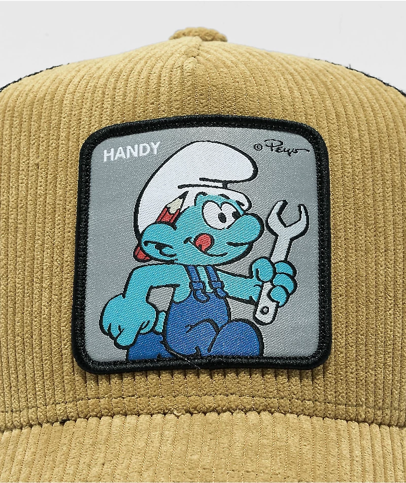 CAPSLAB x Smurfs Handy Brown Corduro Trucker Hat