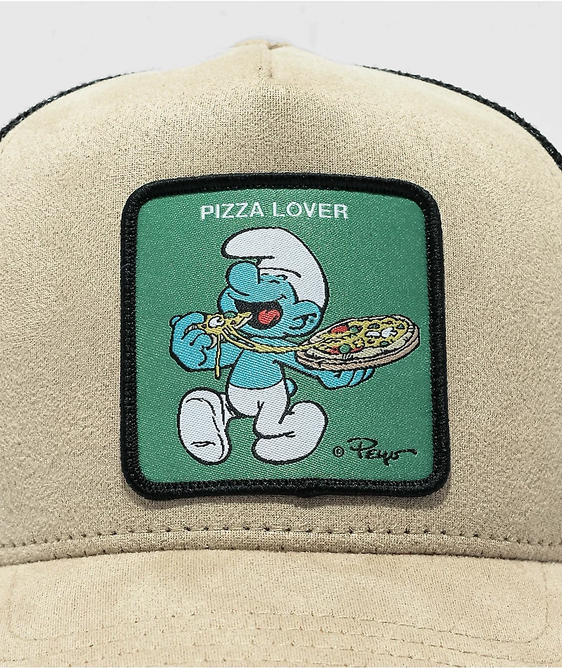 CAPSLAB x Smurfs Pizza Brown Trucker Hat