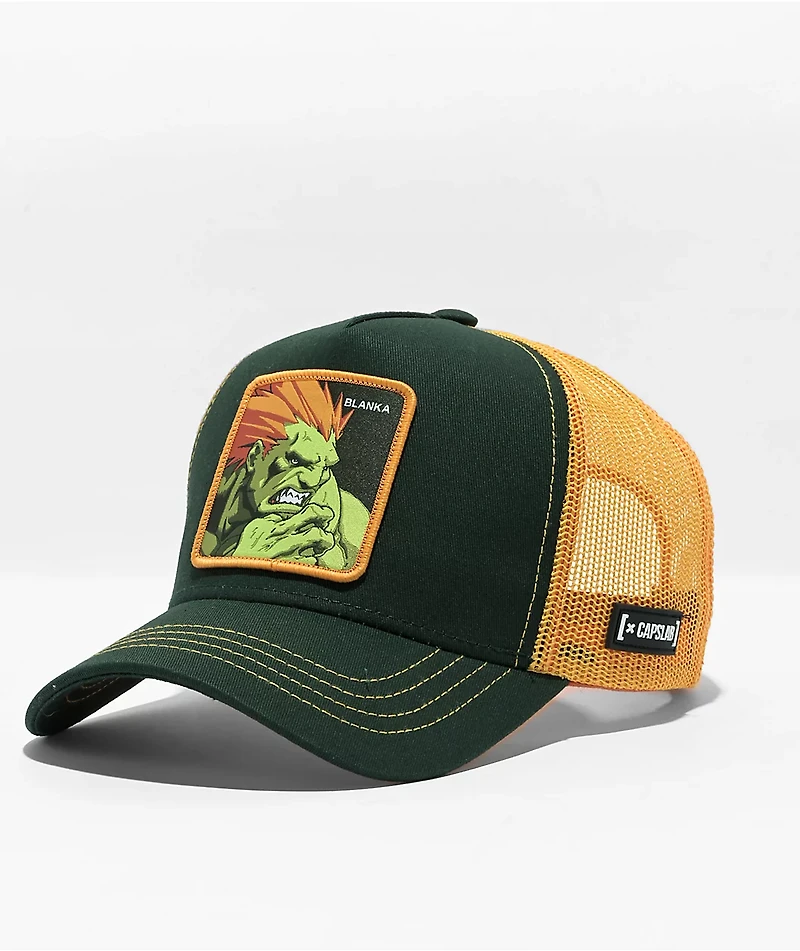 CAPSLAB x Street Fighter Blanka Yellow Trucker Hat