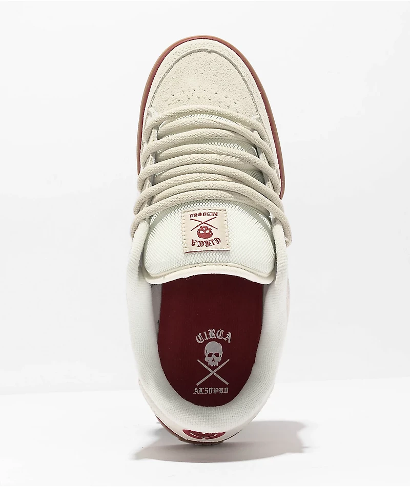 CIRCA Lopez 50 Pro Pristine White, Red & Gum Skate Shoes