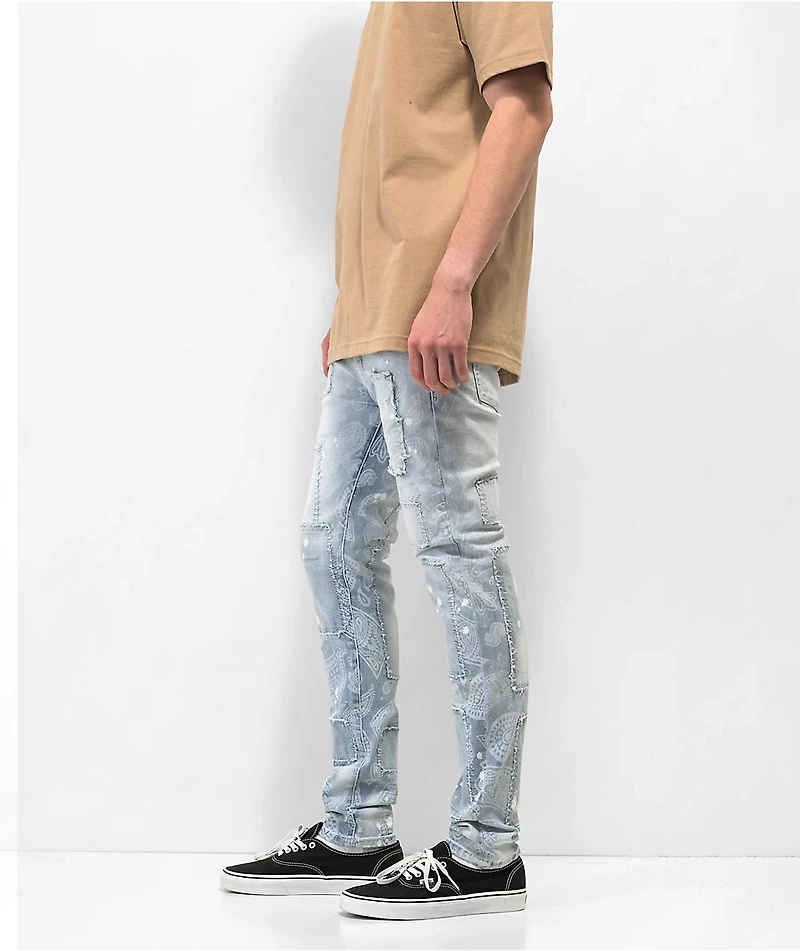CPTL Money Bag Paisley Light Blue Denim Jeans