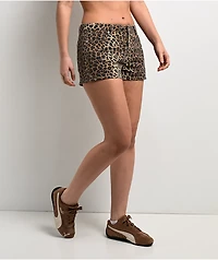 Cali 1850 Leopard Low Rise Micro Shorts