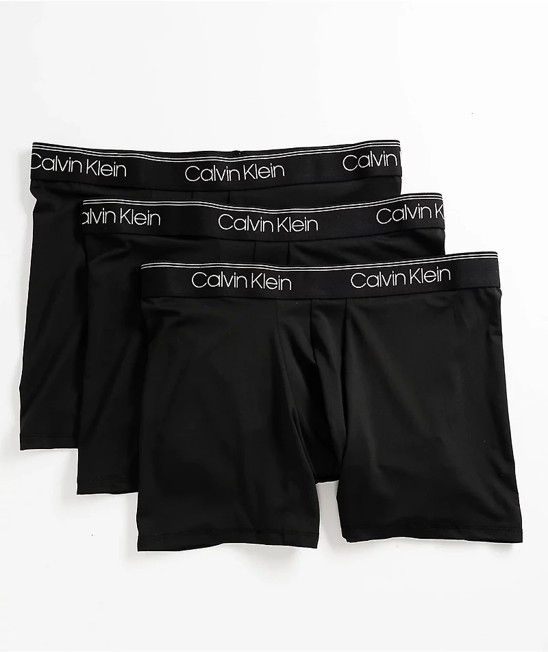 Calvin Klein Microfiber Stretch Black 3-Pack Boxer Briefs