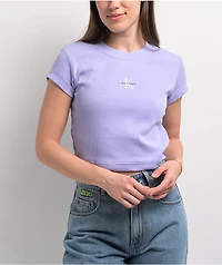 Calvin Klein Monogram Lavender Crop T-Shirt