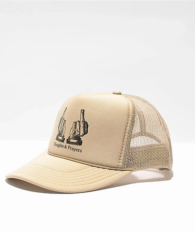 Can't Blame The Youth Thoughts & Prayers Beige Trucker Hat