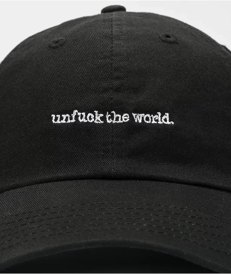 Can't Blame The Youth Unfuck World Black Strapback Hat