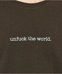 Can't Blame The Youth Unfuck World Brown T-Shirt
