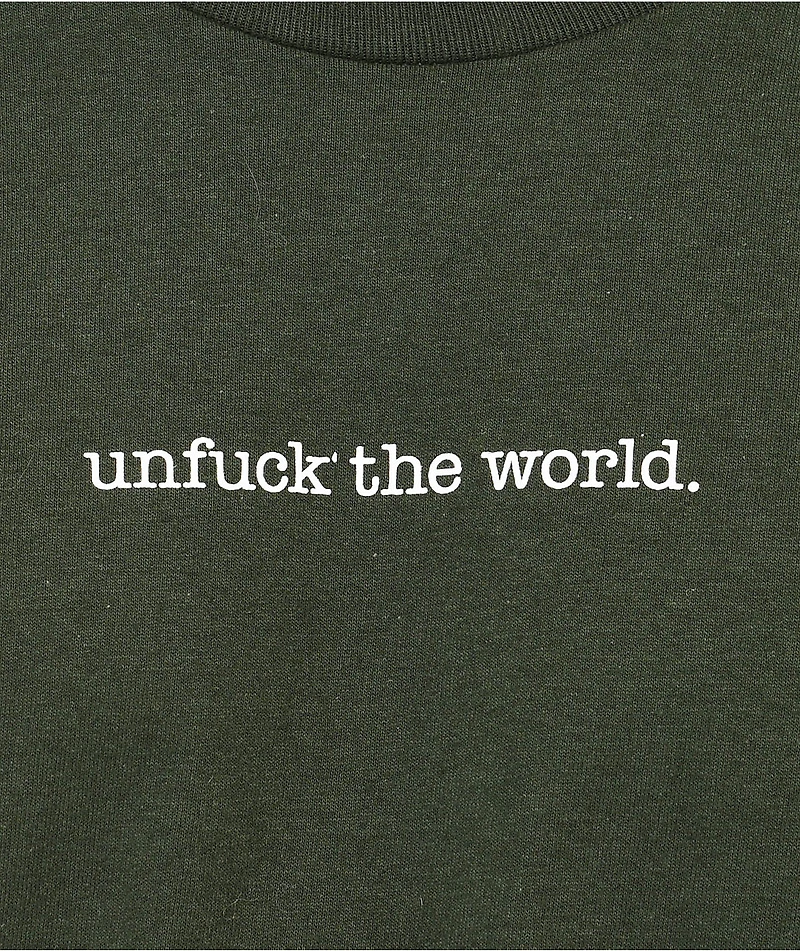 Can't Blame The Youth Unfuck World Forest Green T-Shirt
