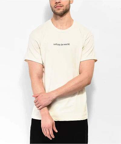 Can't Blame The Youth Unfuck World Natural T-Shirt