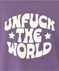 Can't Blame The Youth Unfuck World Purple Wash T-Shirt