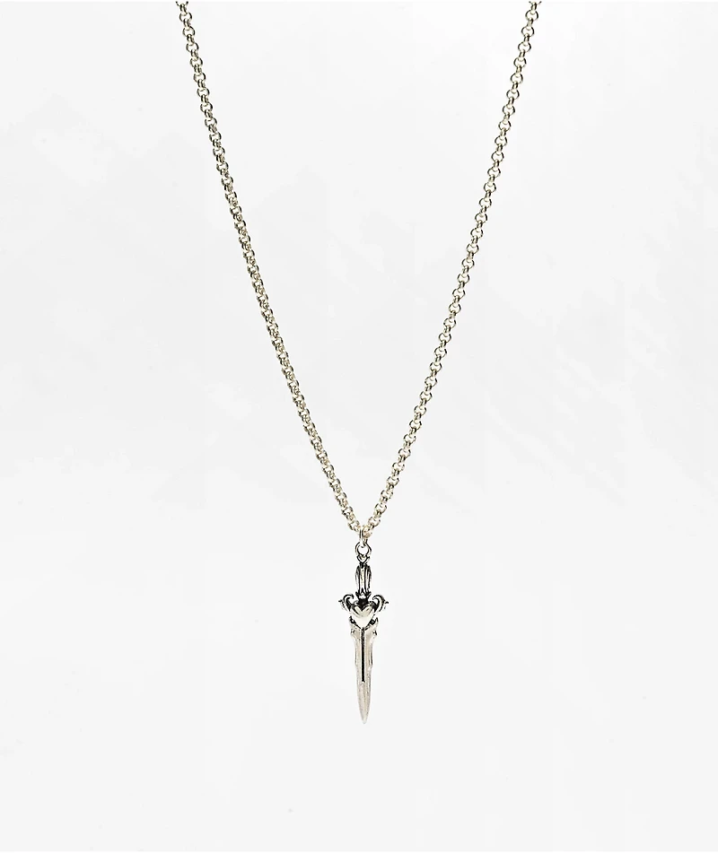 Candy Corpse Dagger 18" Silver Necklace