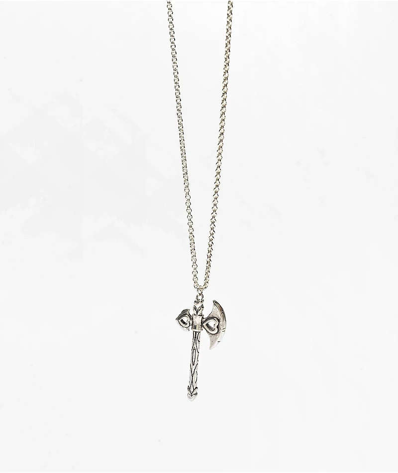 Candy Corpse Love Axe 18" Silver Necklace