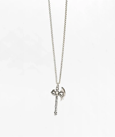 Candy Corpse Love Axe 18" Silver Necklace