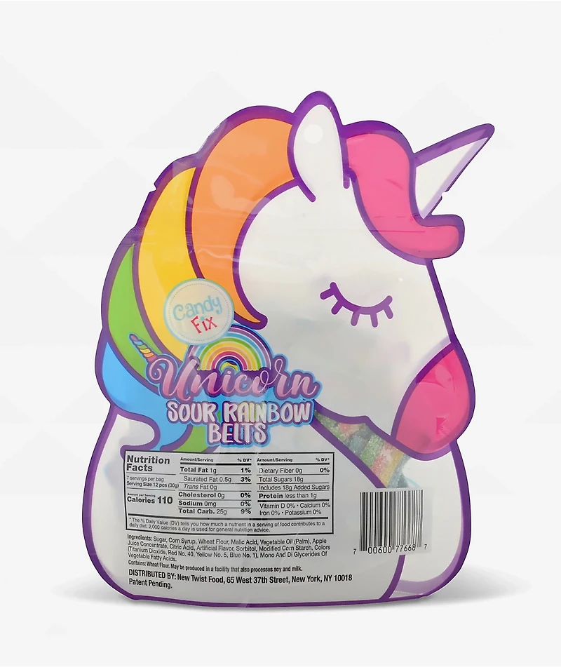 Candy Fix Unicorn Sour Rainbow Belts Candy
