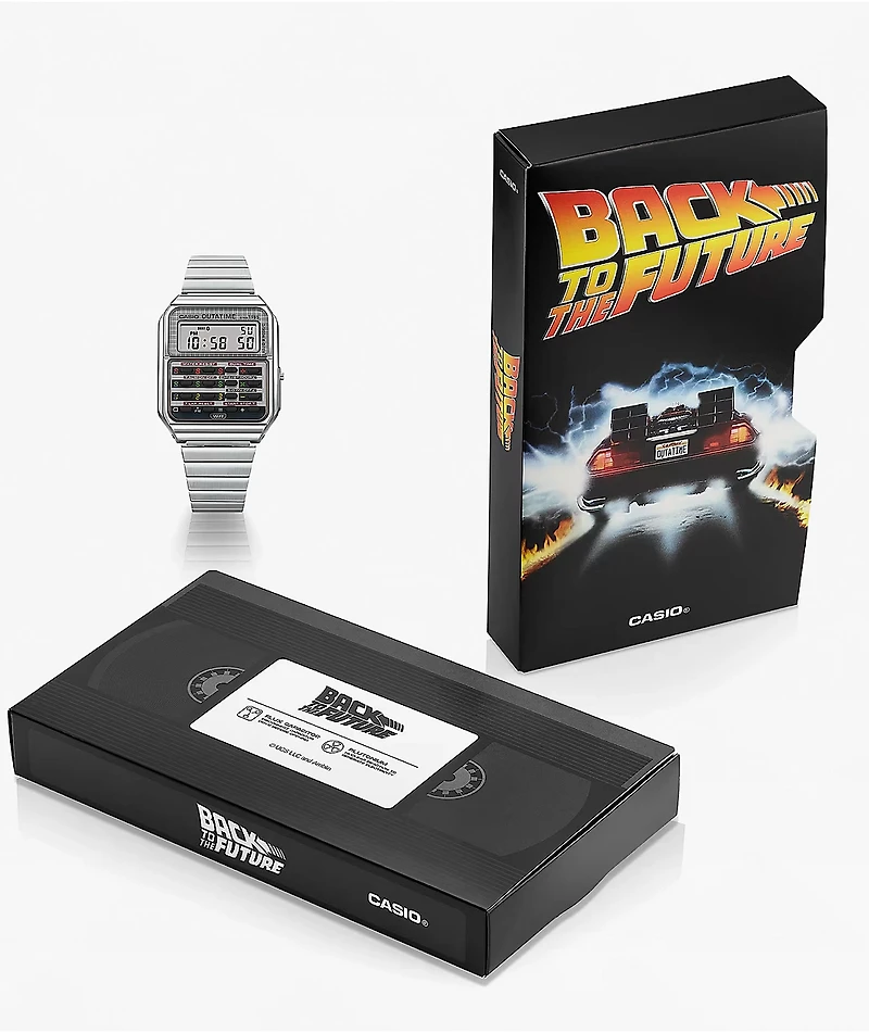 Casio  x Back To The Future CA500WEBF-1A Vintage Silver Digital Calculator Watch