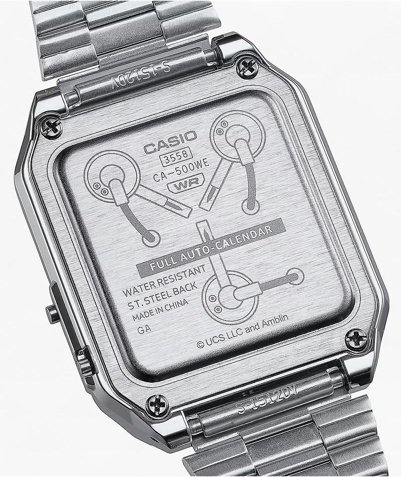 Casio  x Back To The Future CA500WEBF-1A Vintage Silver Digital Calculator Watch