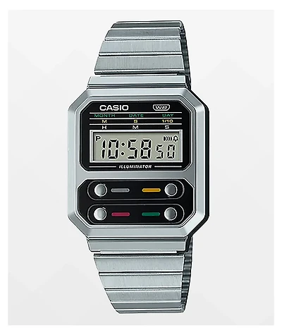 Casio A100WE-1AVT Vintage Revival Silver & Black Watch