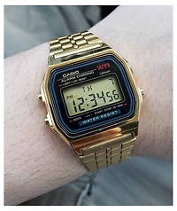 Casio A159WGEA-1VT Vintage Black & Gold Watch