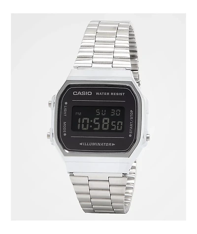 Casio A168WEM-1VT Vintage Silver & Black Digital Watch