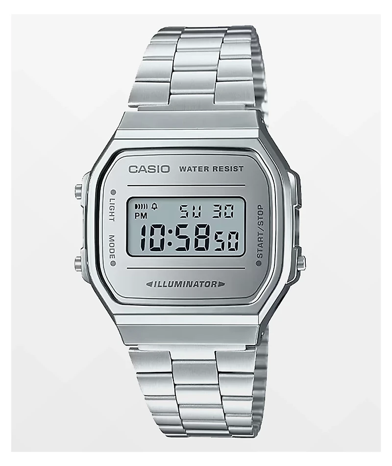 Casio A168WEM-7VT Vintage All Silver Digital Watch