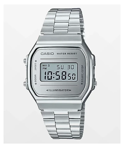 Casio A168WEM-7VT Vintage All Silver Digital Watch