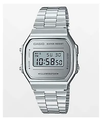 Casio A168WEM-7VT Vintage All Silver Digital Watch
