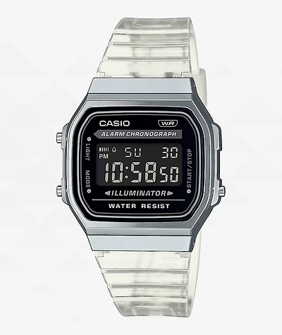 Casio A168XES-1B Silver & Transparent Digital Watch