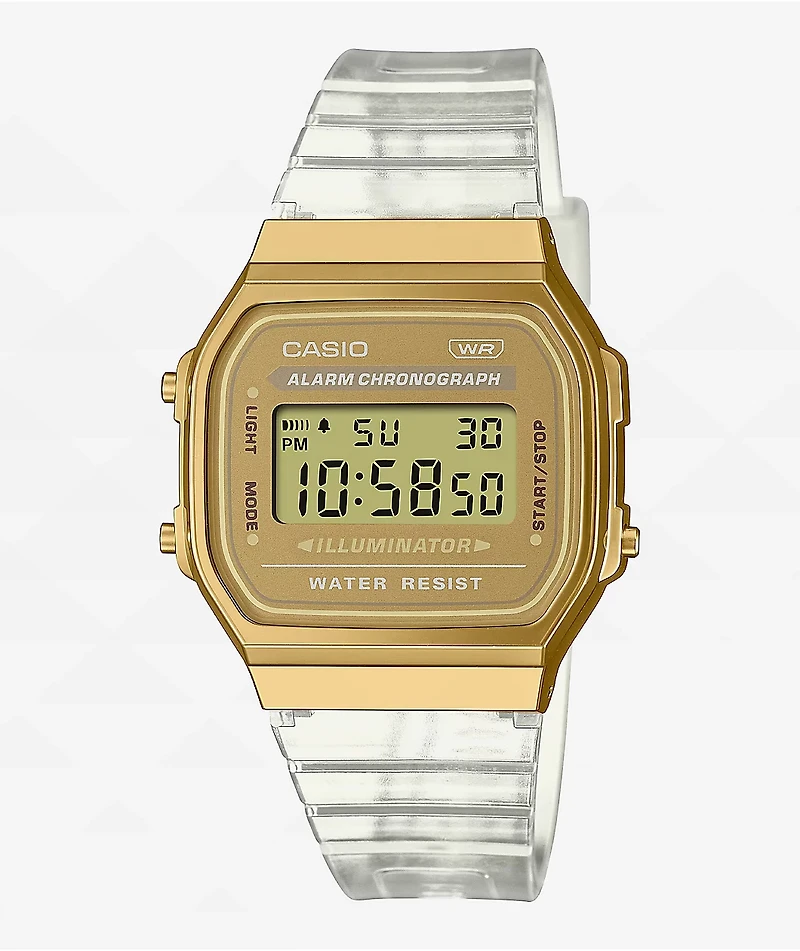 Casio A168XESG-9A Gold & Transparent Digital Watch